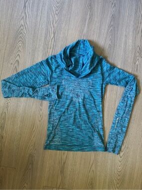 climawear Teal Space-Dyed Turtleneck Sweater